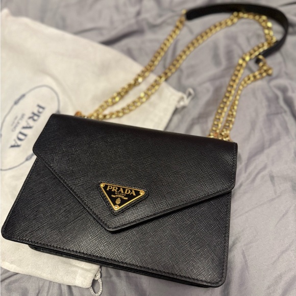 Prada Black Crossbody Bag with Gold Chain - Picture 2 of 7